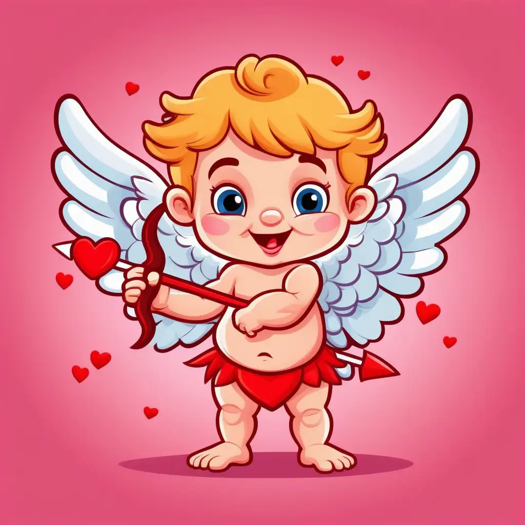 Adorable Cupid Cartoon for a Heartwarming Valentines Celebration