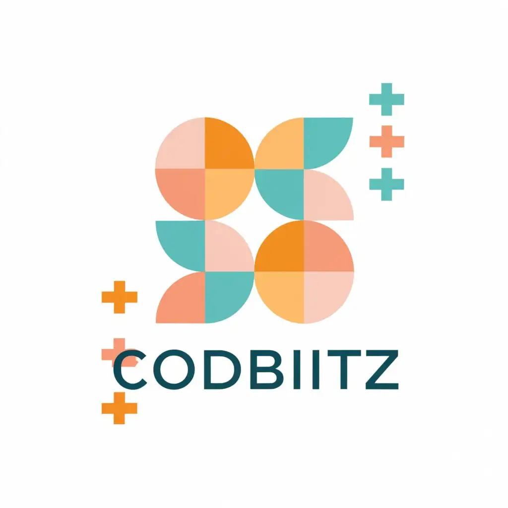 logo, Concept: Combine geometric shapes and pixels to create a harmonious and balanced logo.
Color Palette: Play with a combination of pastel colors to evoke a sense of creativity and approachability.
Variation: Experiment with different geometric arrangements for diverse applications., with the text "Codebitz", typography