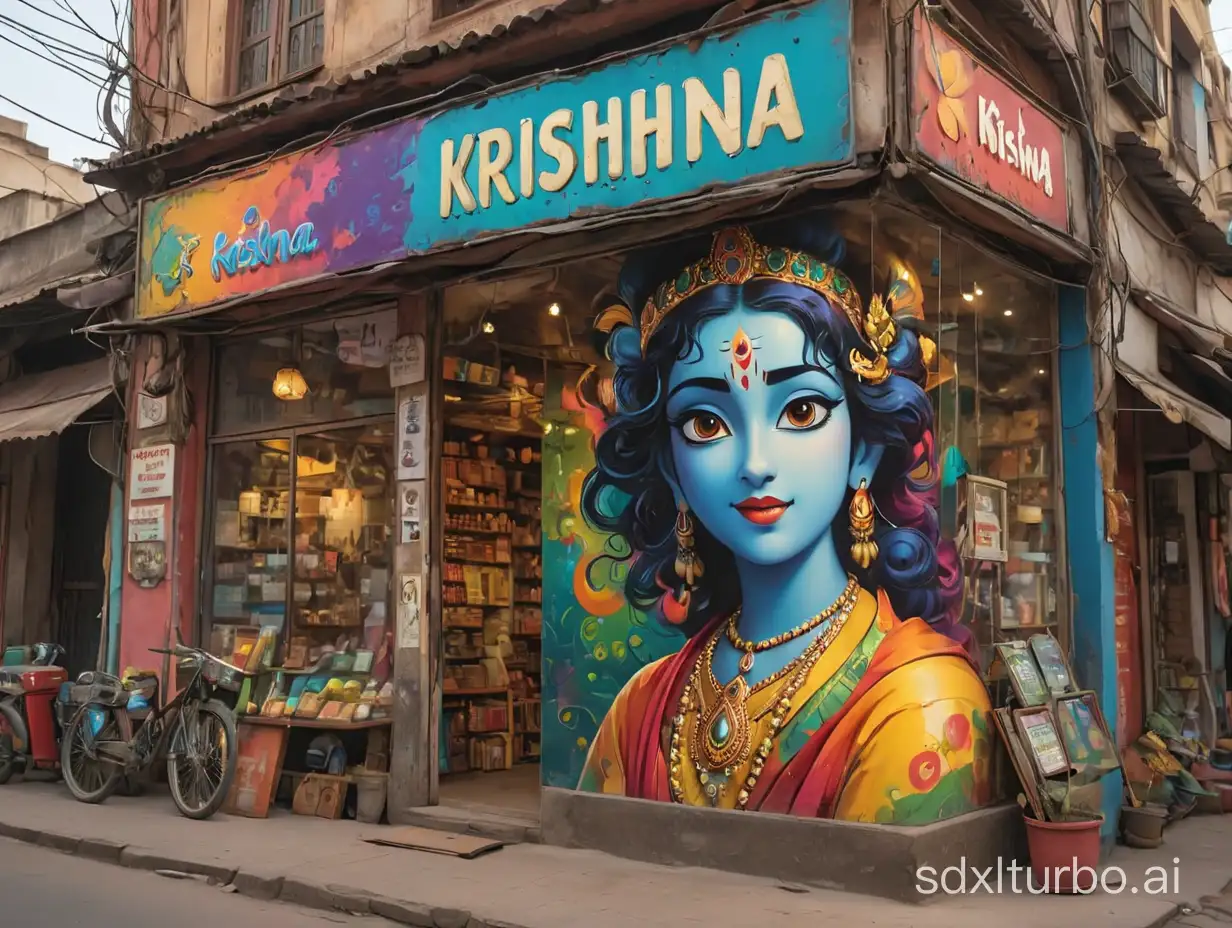 make  a shop name "Krishna"  very dynamic colorful