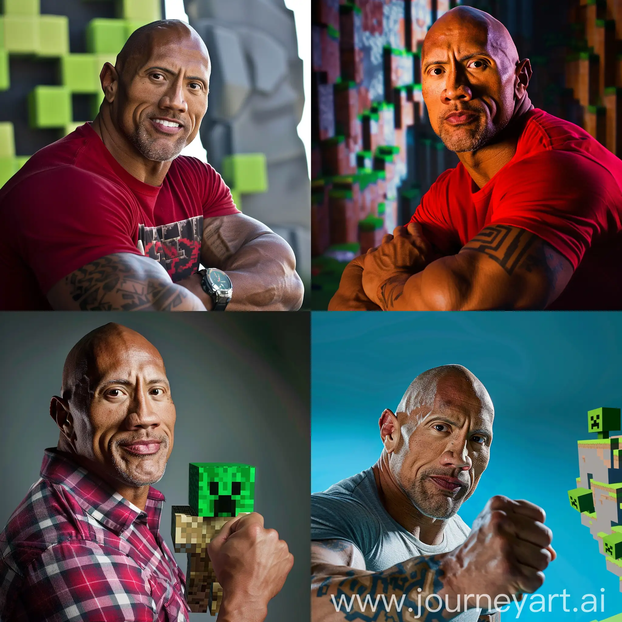 Dwayne-Johnson-Playing-Minecraft