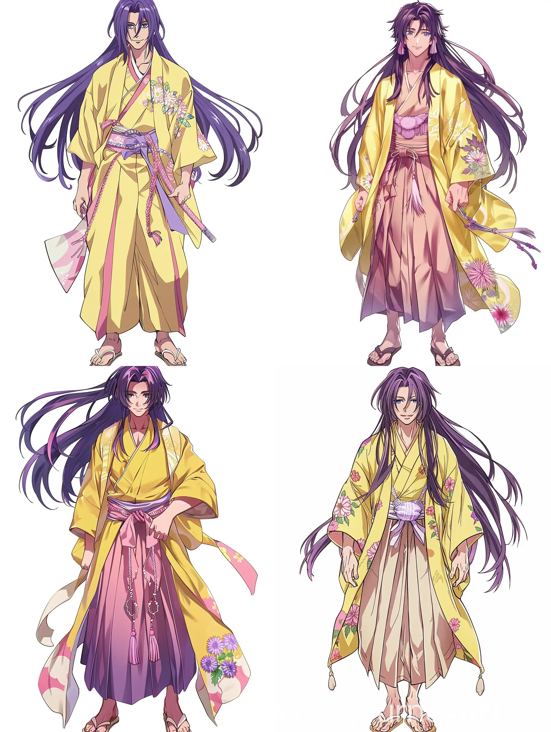 Tall-Man-with-Long-Dark-Purple-Hair-and-Floral-Kimono
