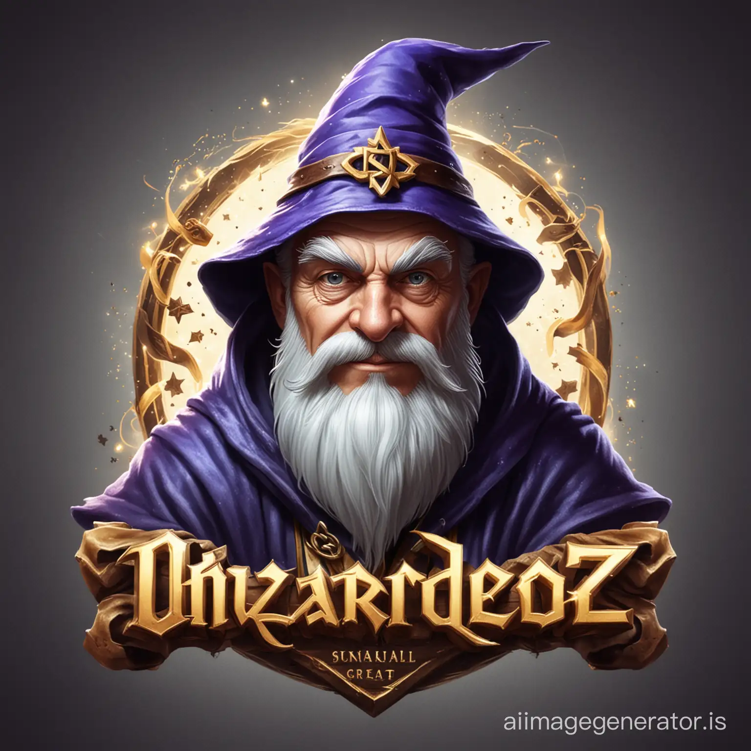 Create a logo of a wizard for a YouTube channel with the name WizardOZTheGreat. Do not include any text in the logo.
