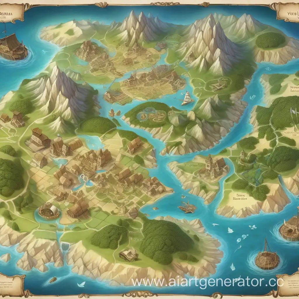 Enchanting-Fantasy-World-Map-Intricate-Geography-Trading-City-and-Village-Oasis