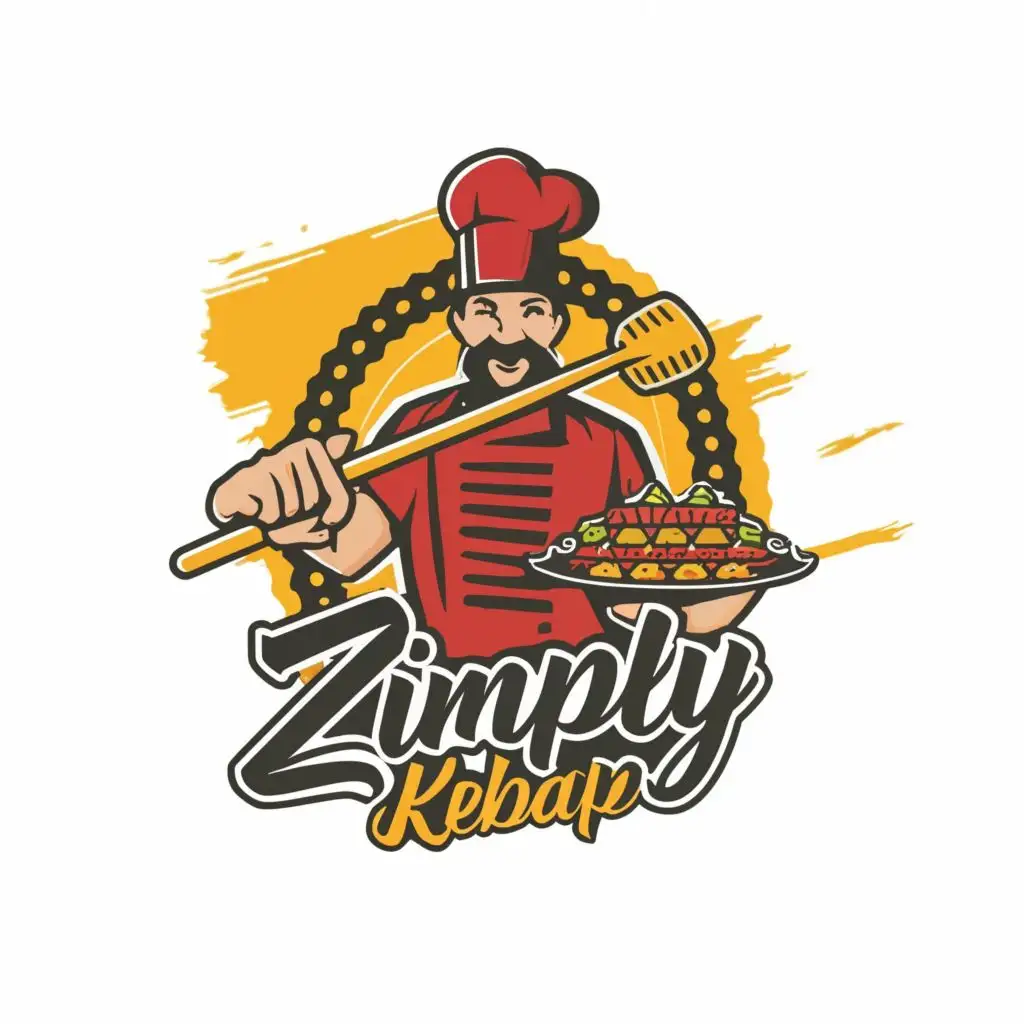 LOGO-Design-For-ZIMPLY-KEBAP-Minimalist-Cook-Silhouette-with-Clean-Typography-for-Restaurant-Industry