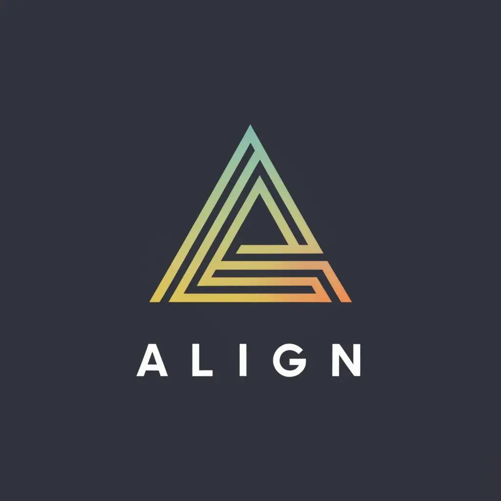 a logo design,with the text "Align", main symbol:the letter A,Minimalistic,clear background