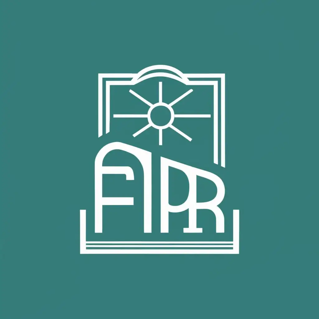 logo, logo, modern logo of a skyscraper and a traditional Moroccan door with symbol of medicine in the middle, with the text "F.M.P.R", typography, be used in Medical Dental industry