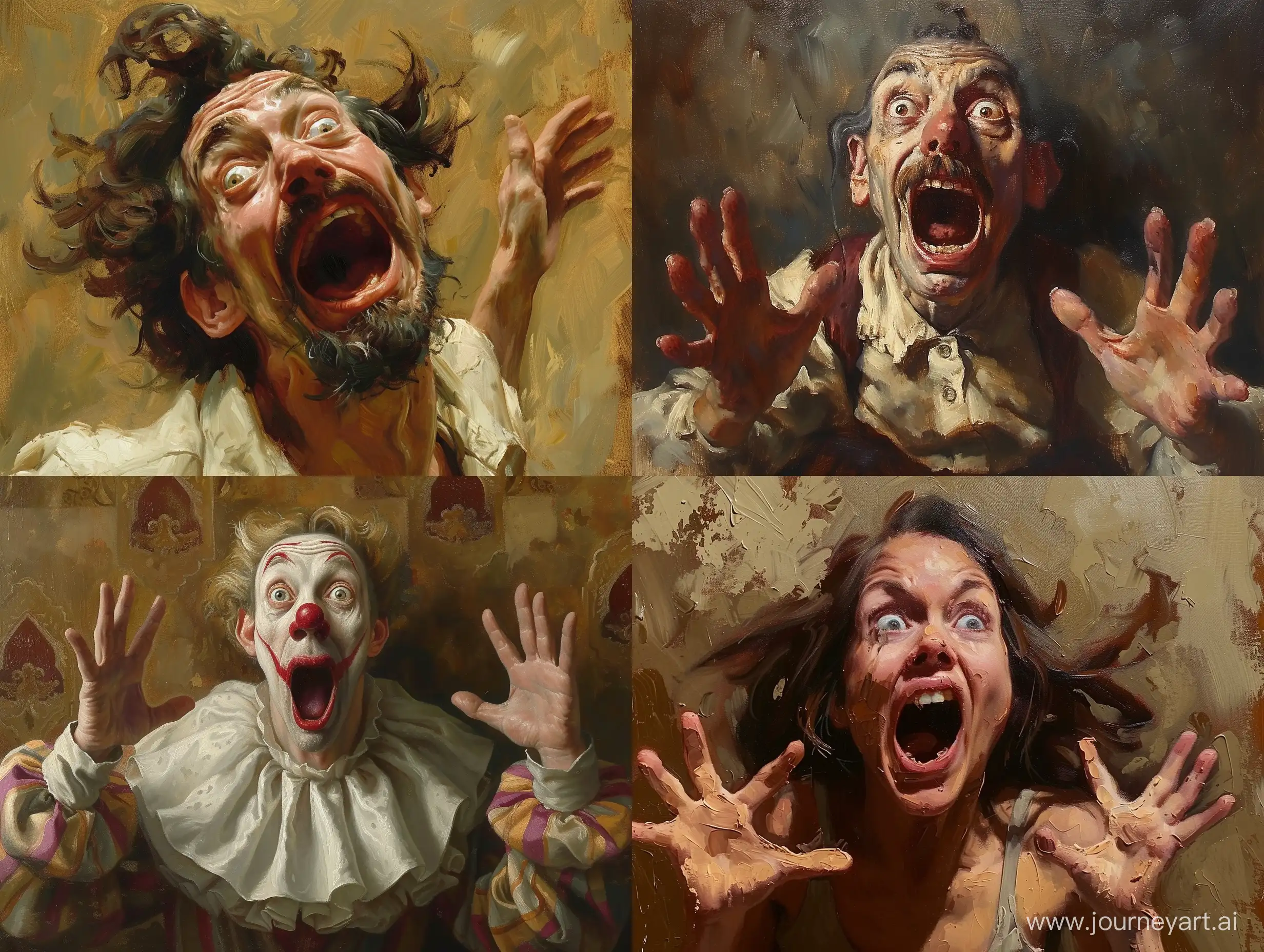 Whimsical-Characters-in-Classical-Oil-Painting-with-Exaggerated-Expressions