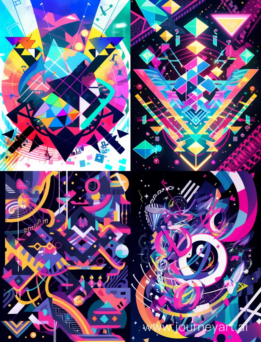 Vibrant-Geometric-Music-Symbols-Art