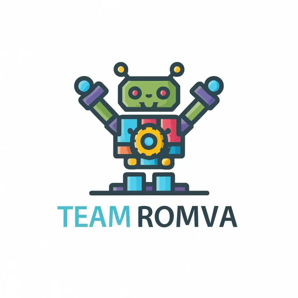 logo, robot, with the text "TEAM  Romuva", typography, be used in Education industry