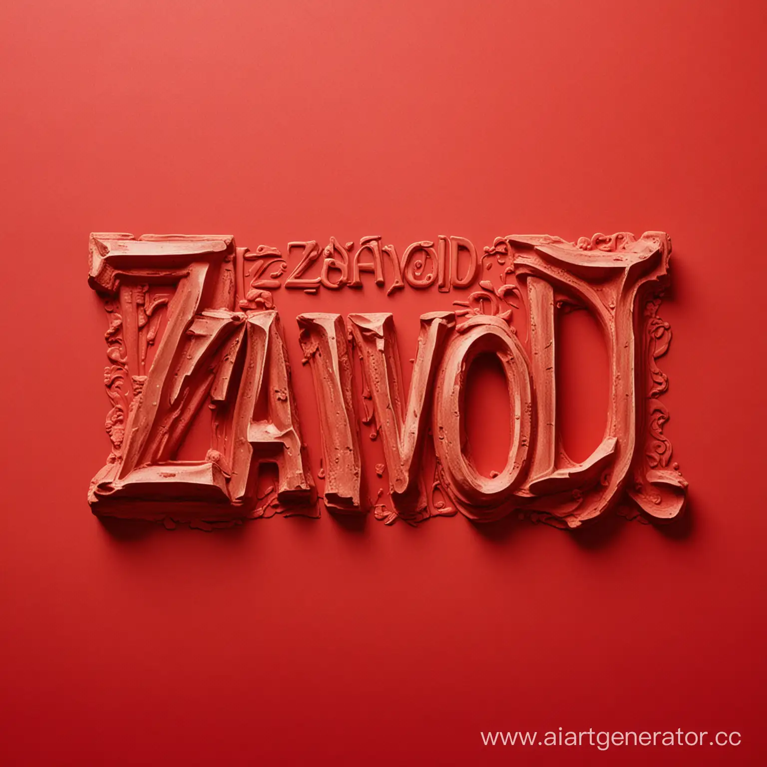 Надпись Zavod в красном фоне