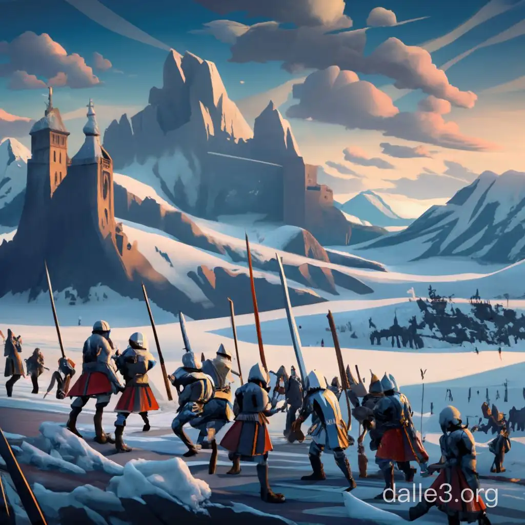 Medieval Knights Engaged In Battle On An Icy Field Dalle3 Ai