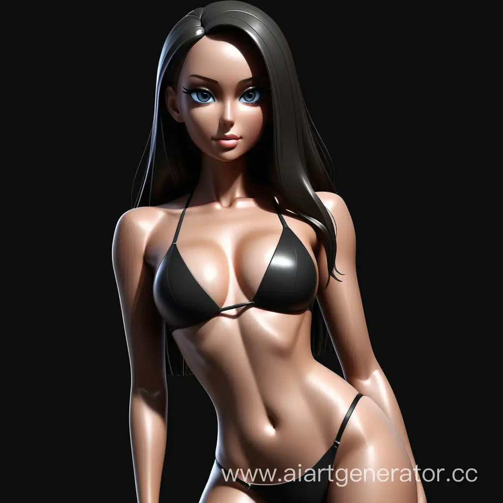 Elegant-AI-Model-Showcasing-Black-Bikini-Fashion-on-Stylish-Black-Background