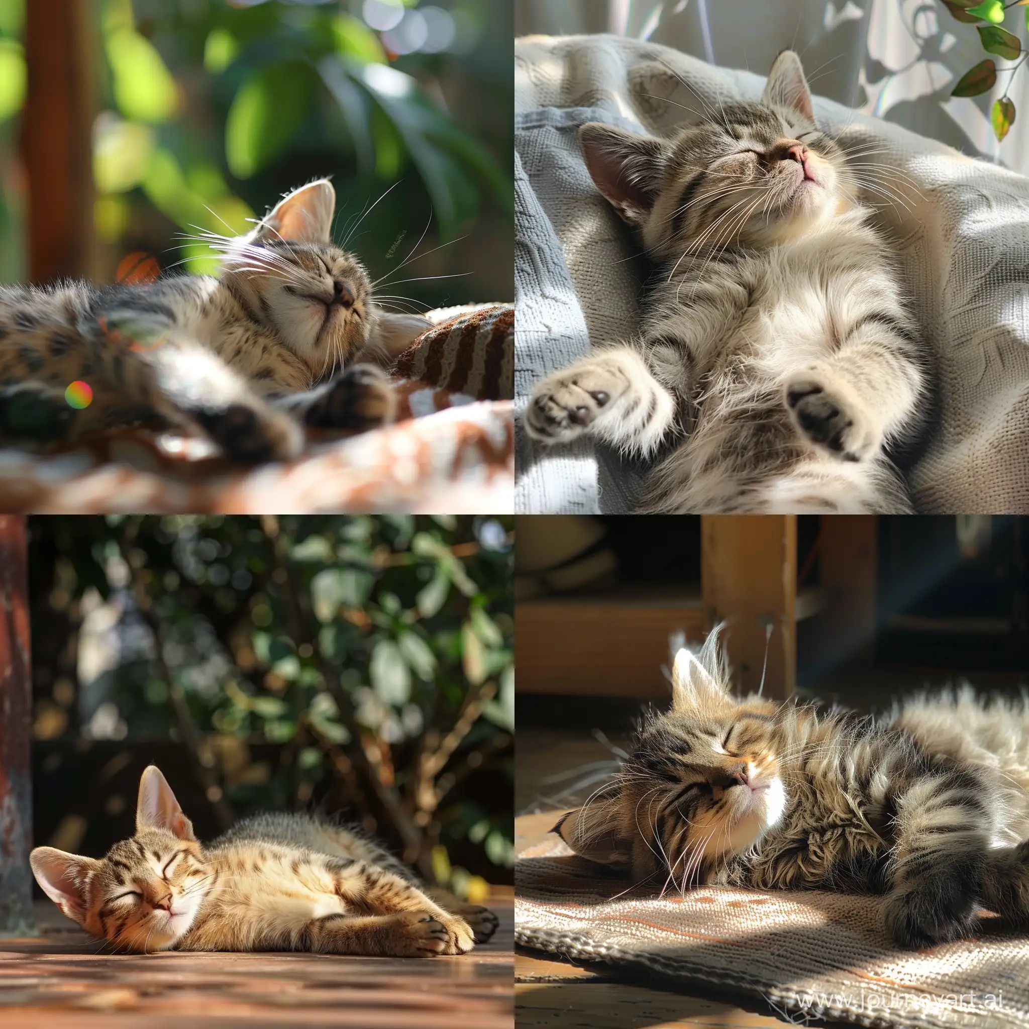 Adorable-Cat-Sunbathing-in-Serene-Setting