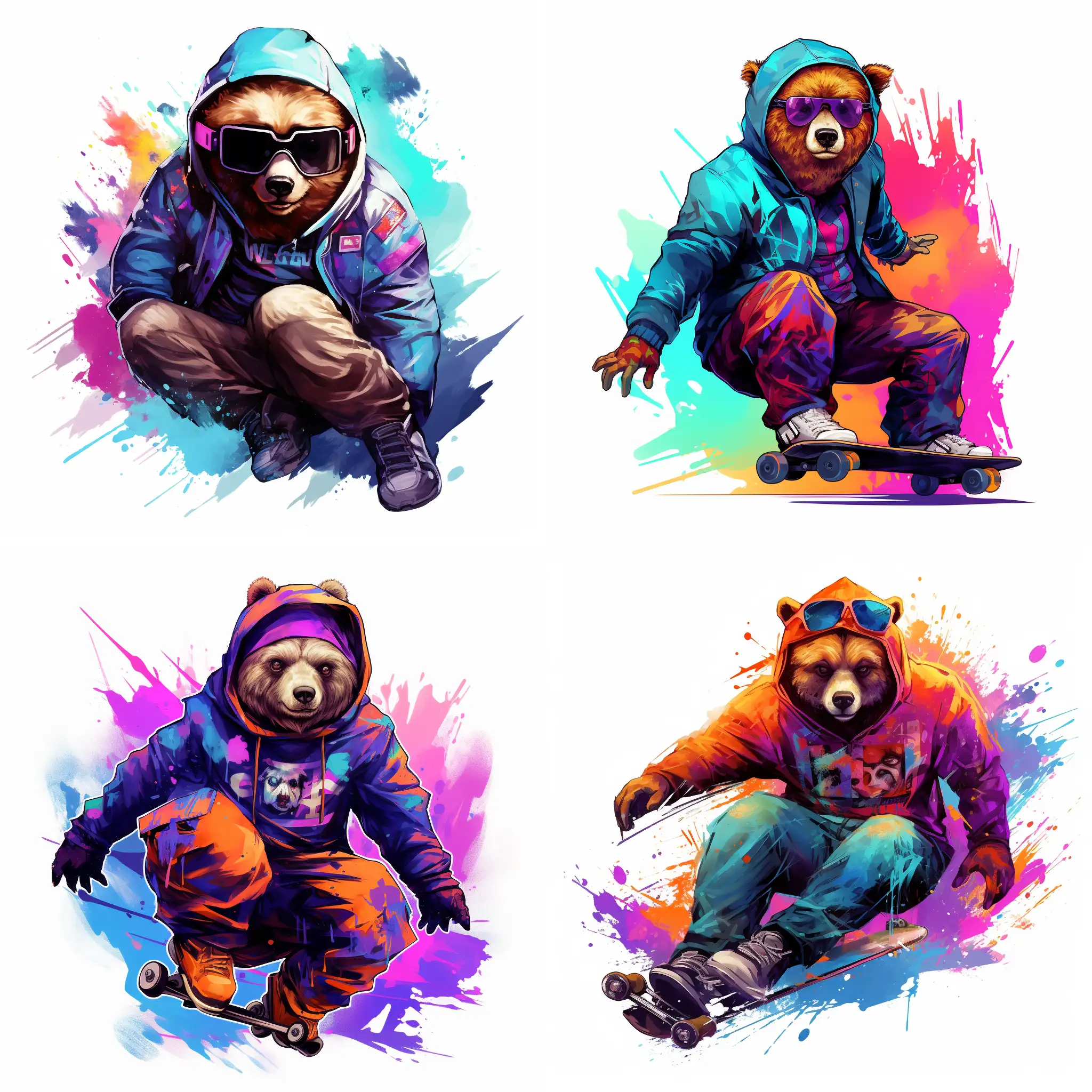 Playful-Bear-Skateboarding-TShirt-Design