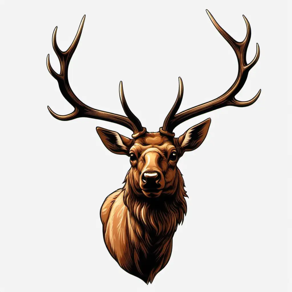 Majestic Elk Head Clipart Illustration