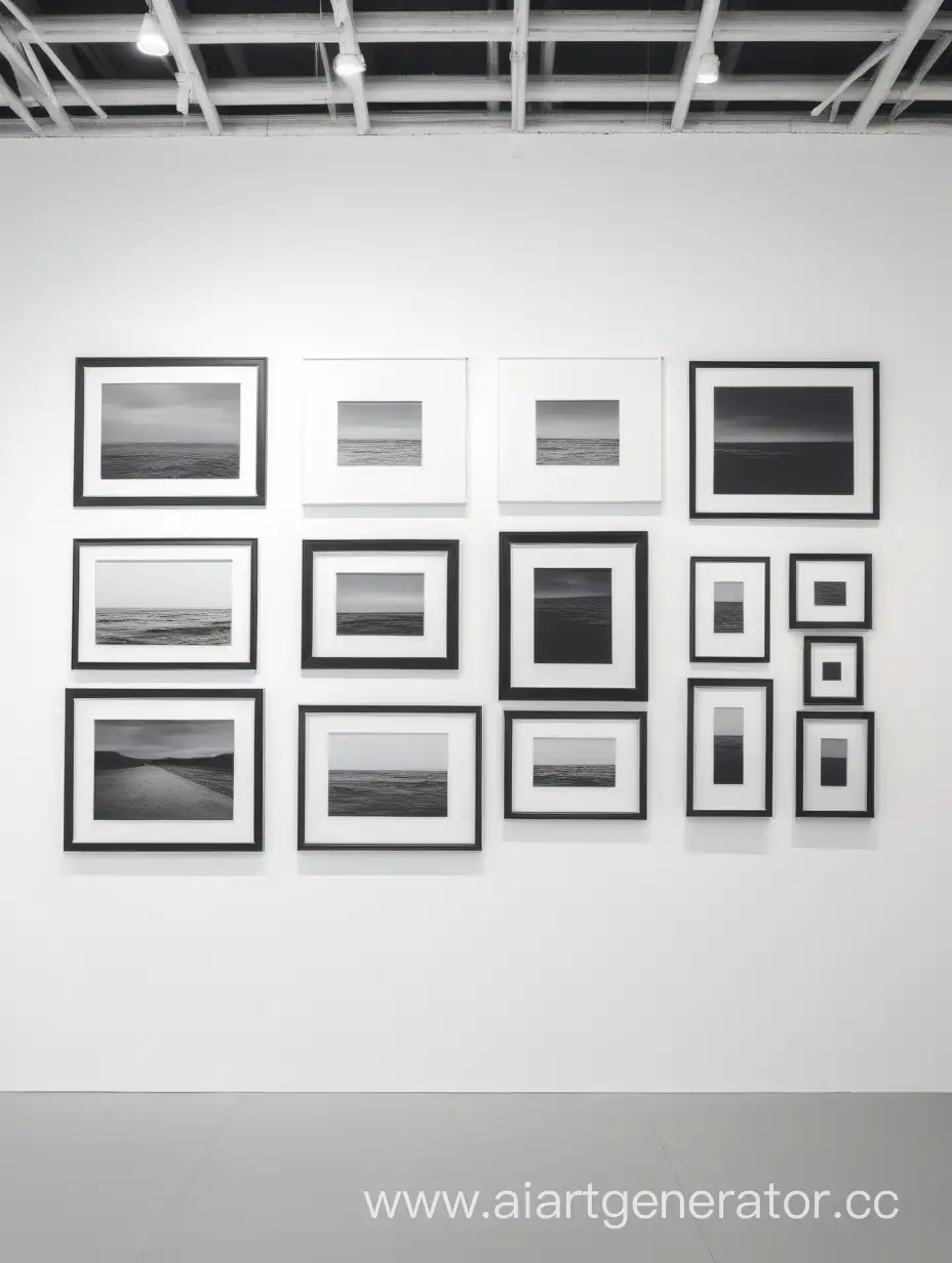 Empty-Picture-Frames-Hanging-in-Large-Gallery-with-White-Walls