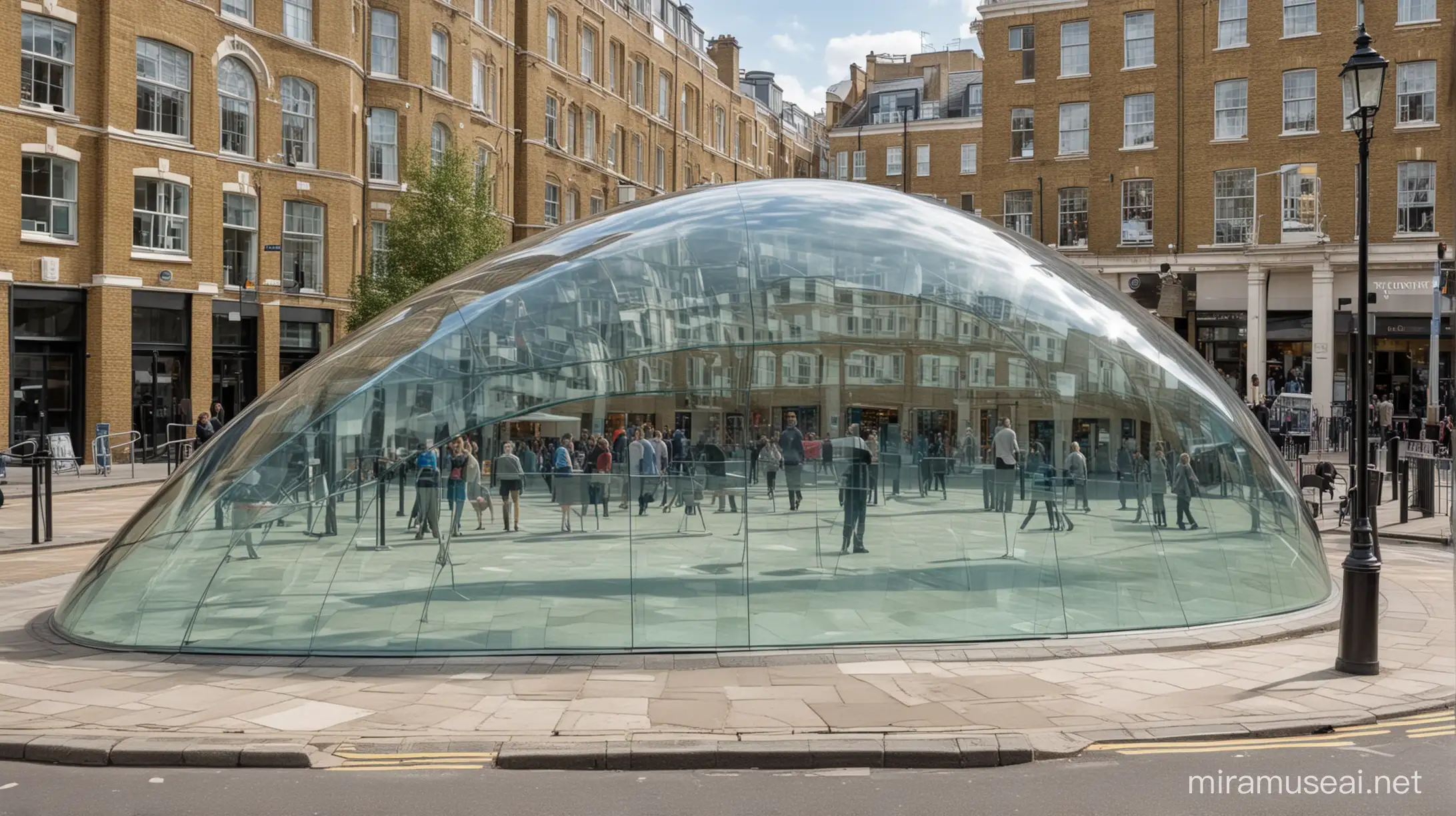 Urban London Transparent Glass Structure Amid Cityscape