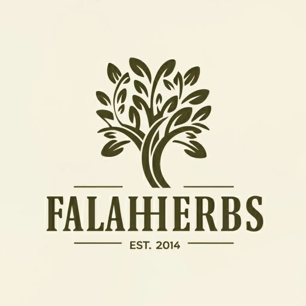 LOGO-Design-for-Falah-Herbs-NatureInspired-Tree-Symbol-with-Moderate-Clear-Background