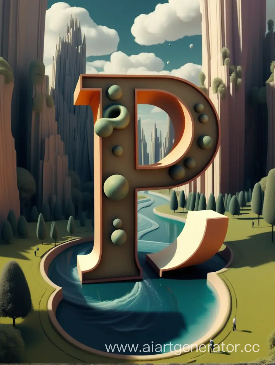 Буква П в середине фоном интересного мира
