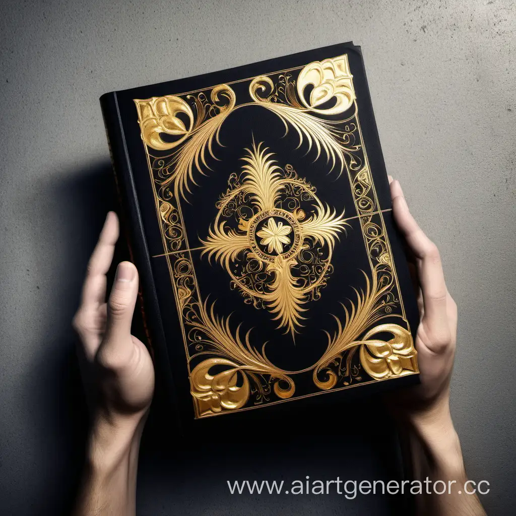 Sacred-Ritual-Holy-Black-Book-with-Intricate-Golden-Patterns