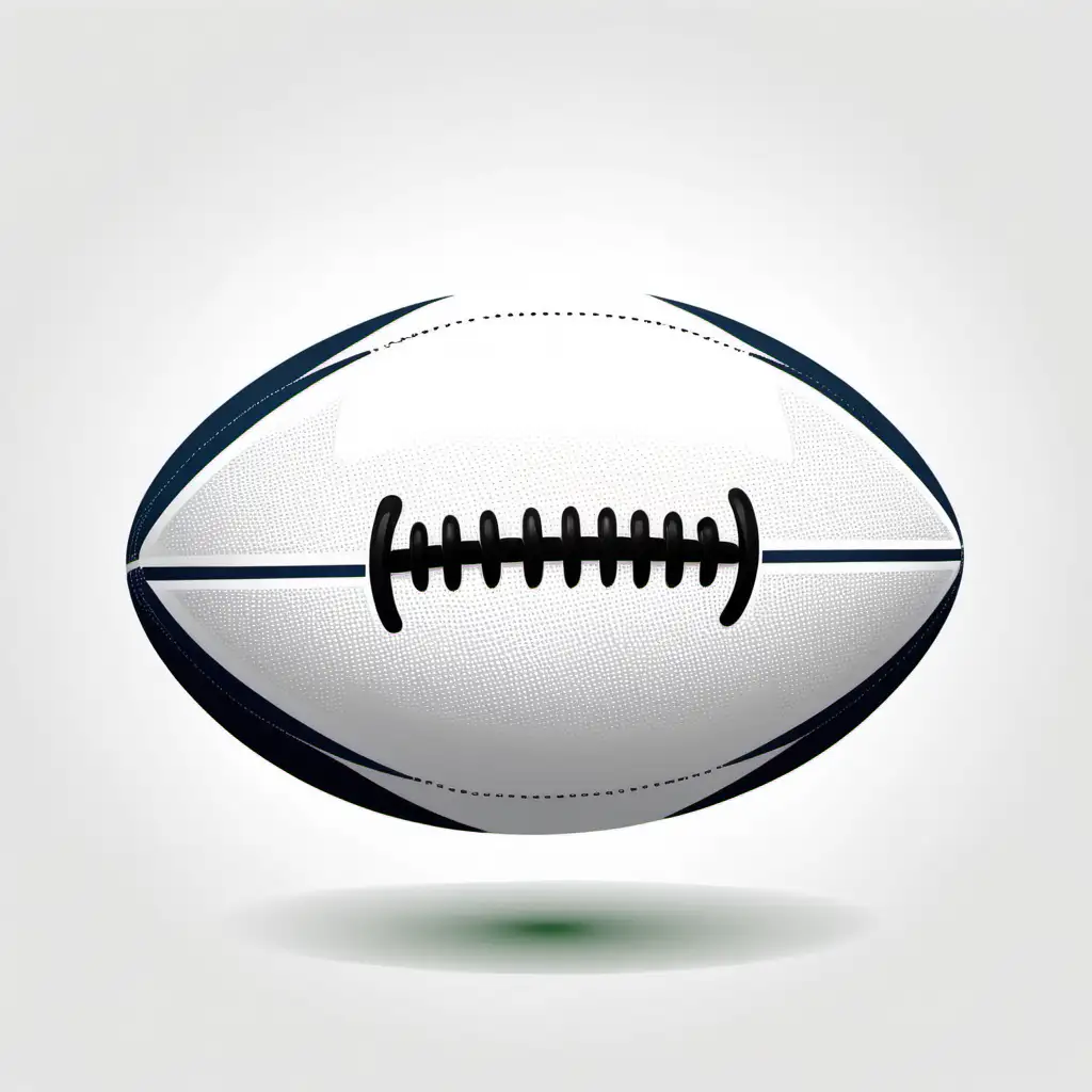 A rugby ball without letters, white background, simple style, ultra detailed