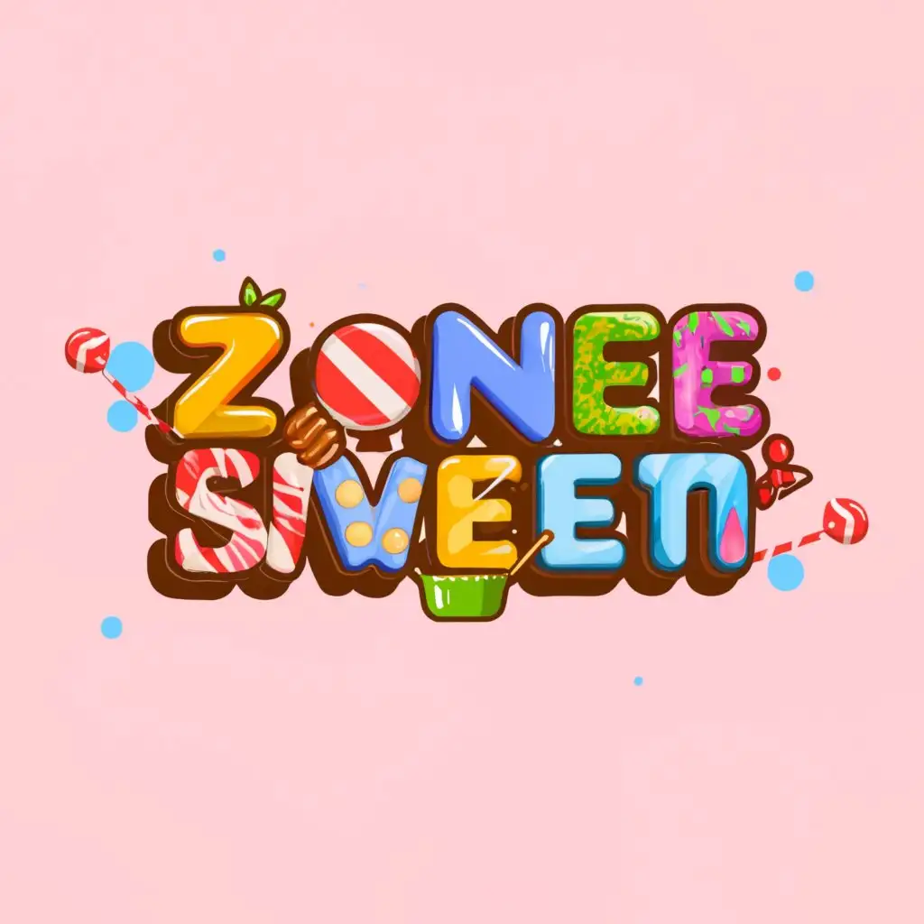 a logo design,with the text "zonesweet", main symbol:candy , chips , sweet , dinks,Moderate,clear background