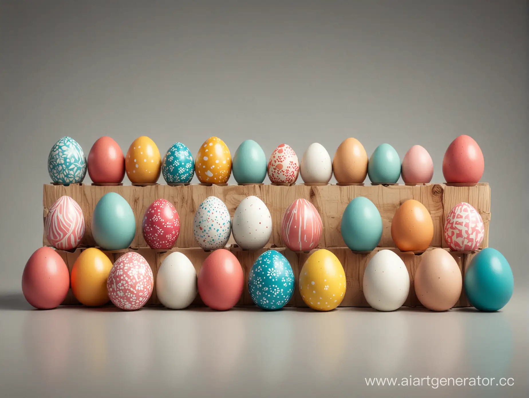 Vibrant-Modern-Easter-Eggs-Displayed-in-Spring-Sunshine