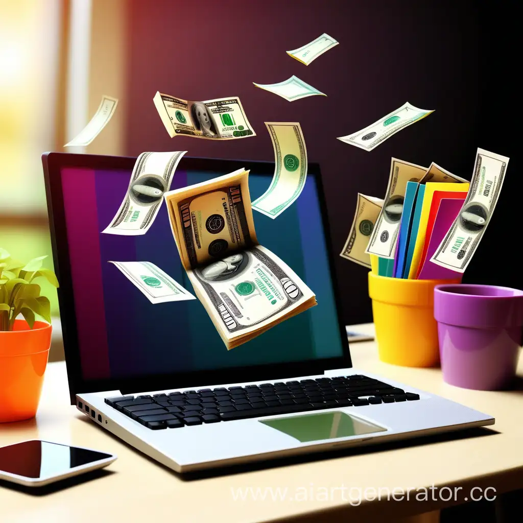 Vibrant-Scene-of-Earning-Money-Online-at-the-Computer