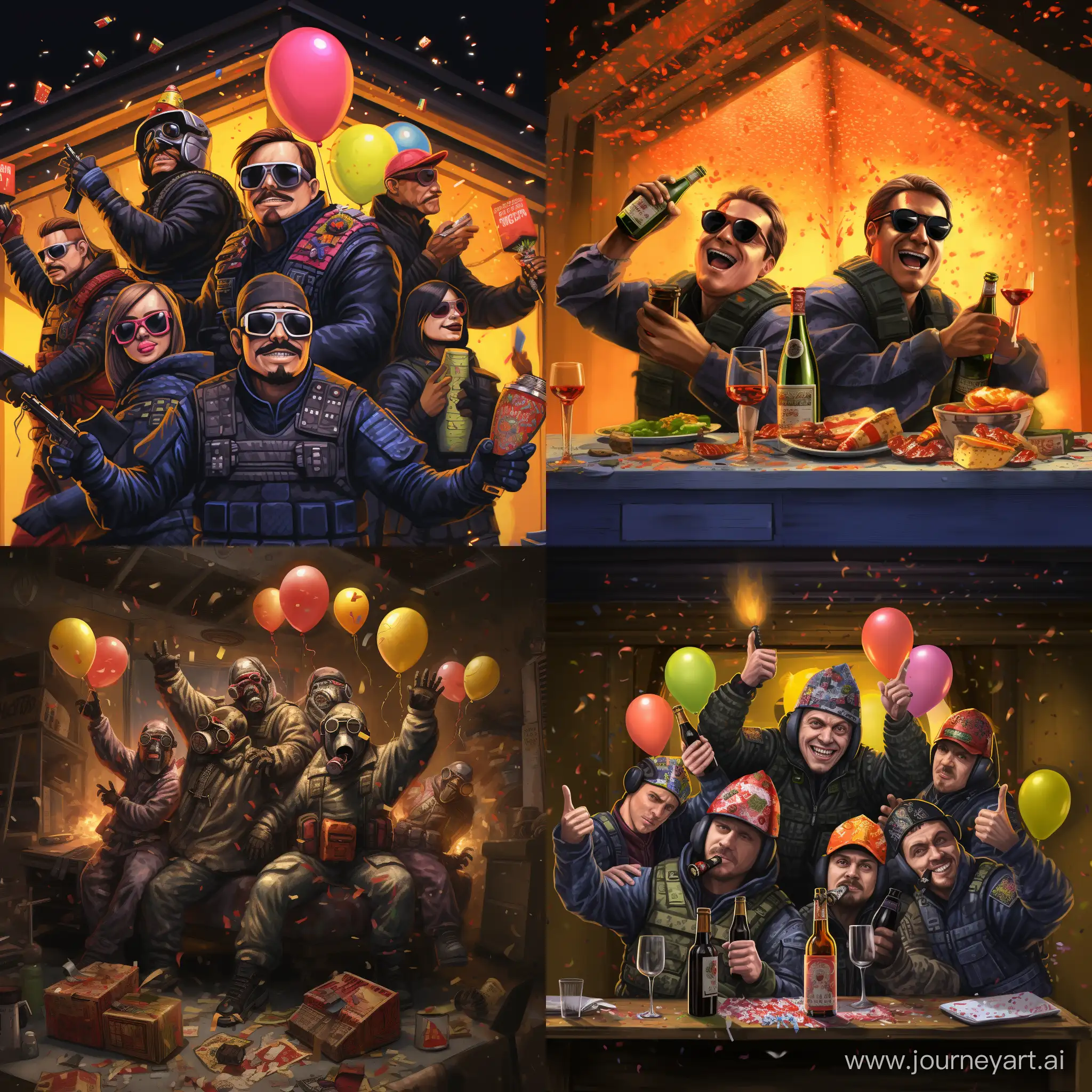 Counter Strike 2 players, celebrating The New year