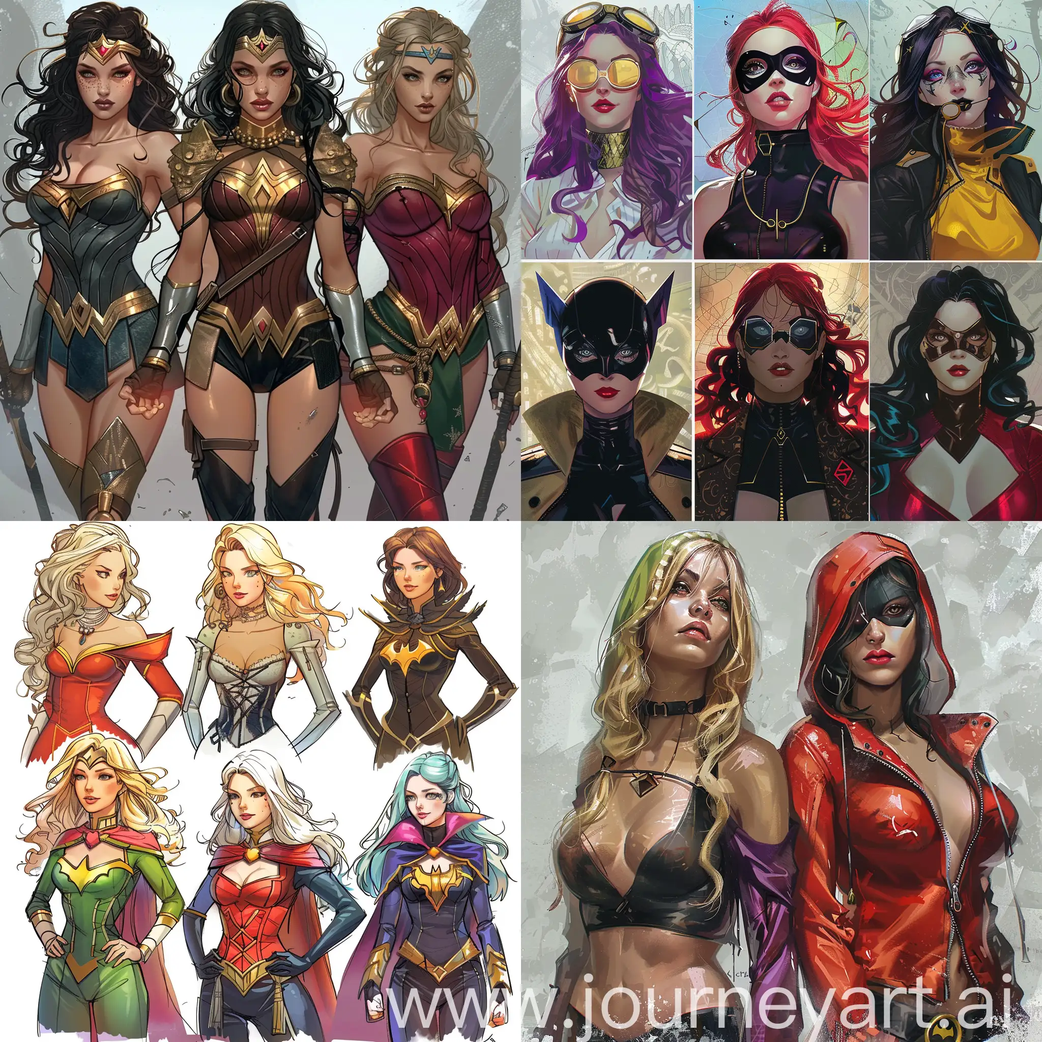 Innovative-Heroines-and-Villains-Portrayed-in-Diverse-Comic-Styles-and-Costumes