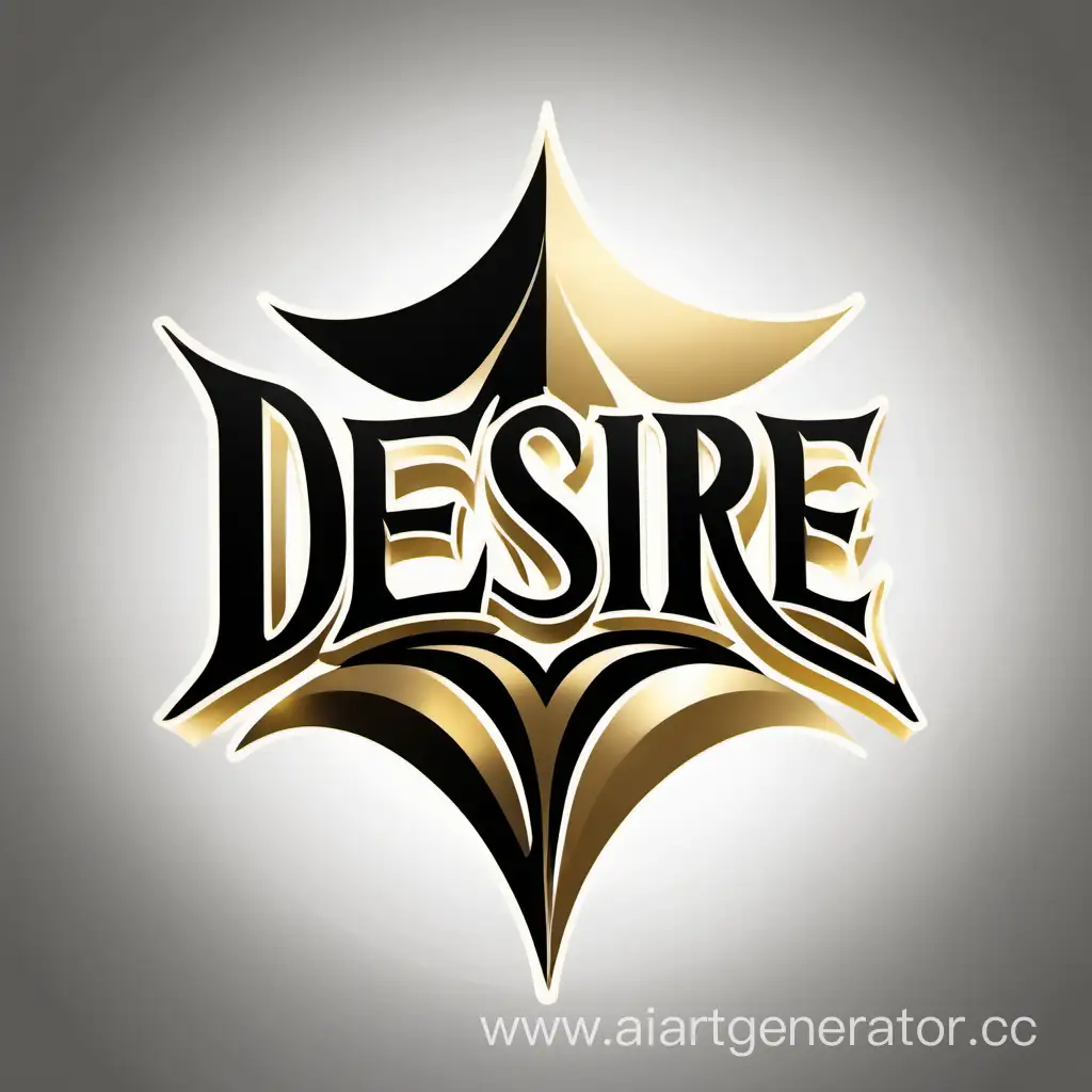 логотип для команды desire team в черно-бело-золотых тонах