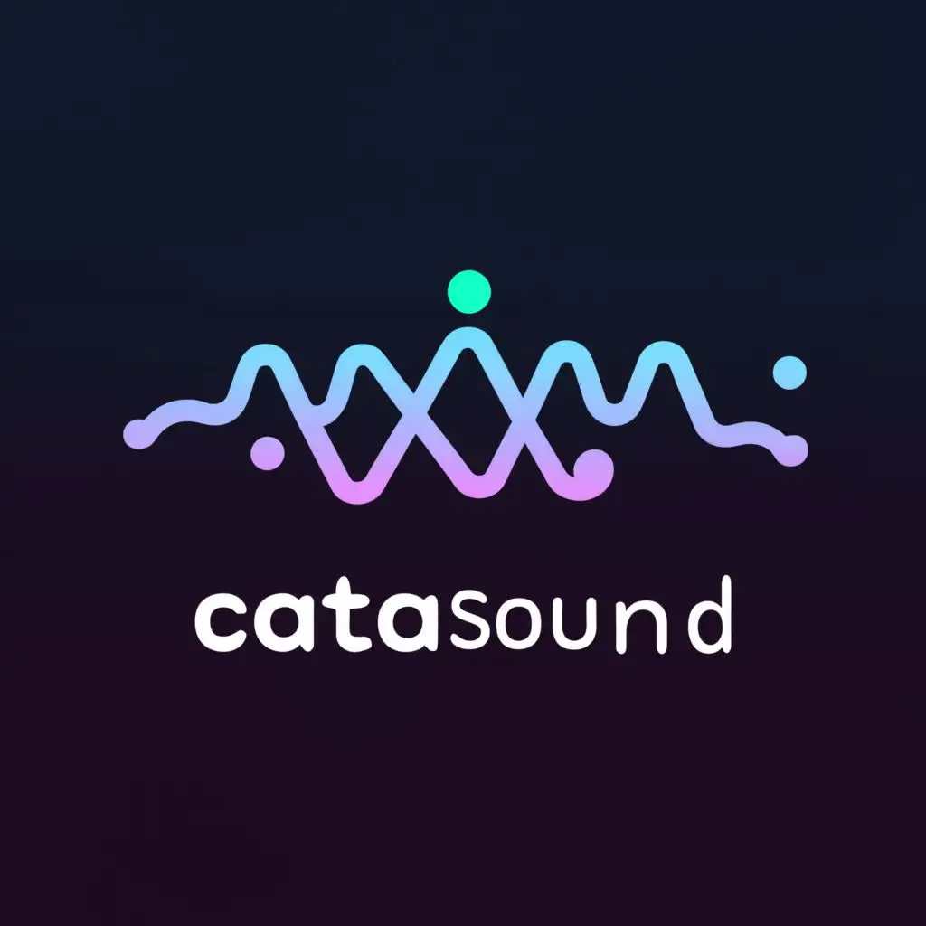 a logo design,with the text "CATASOUND", main symbol:Sound, wave,complex,be used in Technology industry,clear background