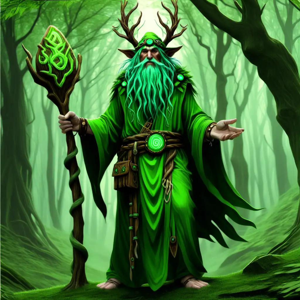 Enchanting Green Druid Conjuring Natures Magic
