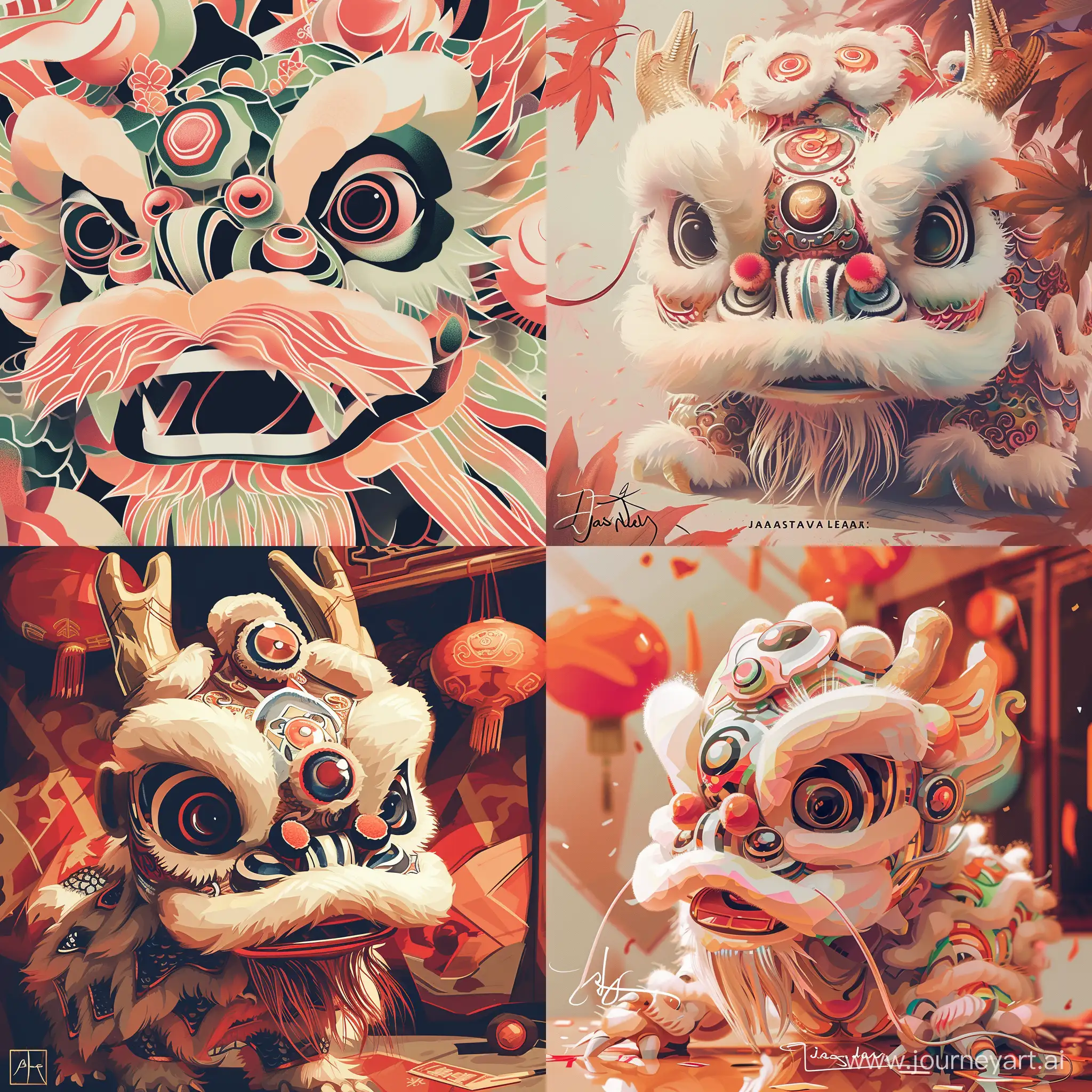 Create an illustration of an adorable baby Chinese dragon in the style of James Jean. The scene should be infused with the festive spirit of Chinese New Year, with the dragon's head in a close-up view, showcasing its innocent and delightful expression. Emphasize abstract and simple lines to form the dragon's silhouette and details. The image should employ multi-color and sophisticated color matching techniques to bring out the celebration's vibrancy. Aim for a 3:4 aspect ratio, high definition with a scale of 1000, and utilize the capabilities of version 6.0.