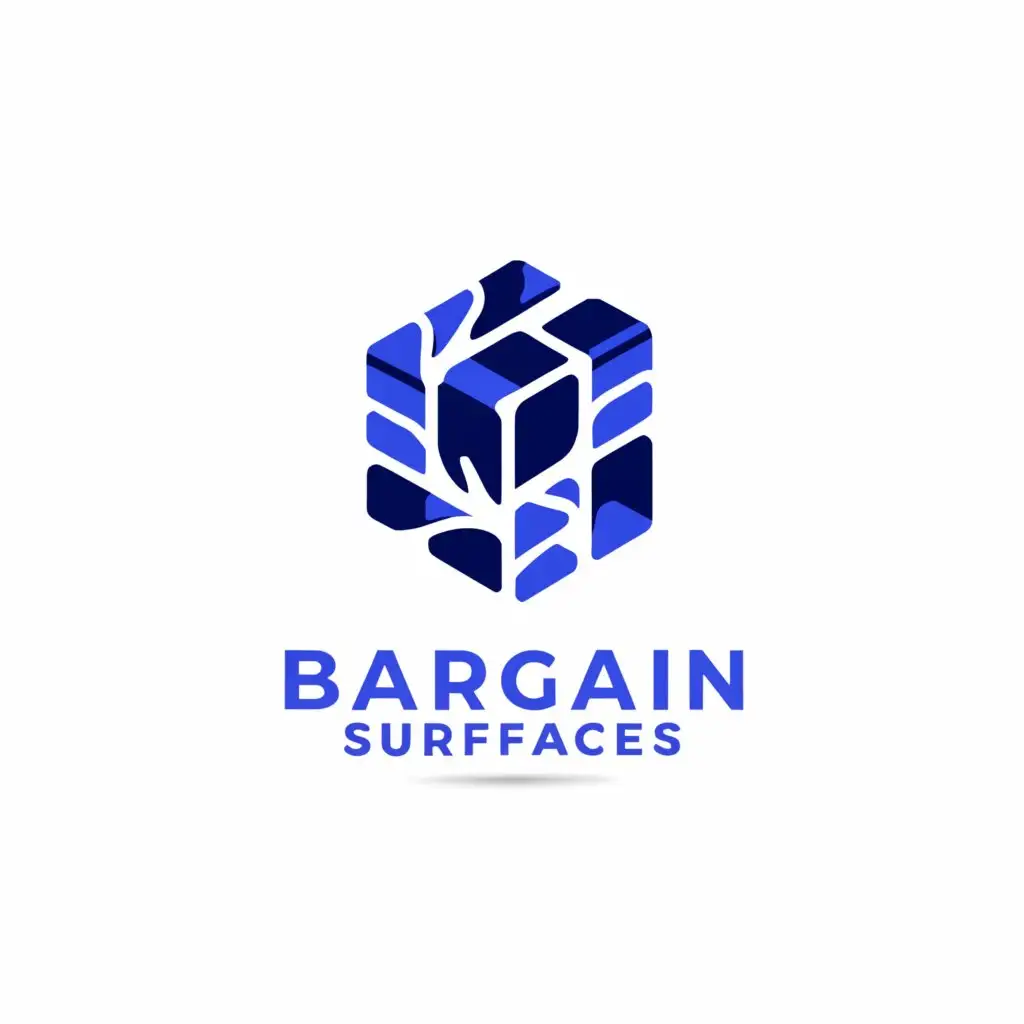 a logo design,with the text "Bargain Surfaces", main symbol:create a breathtaking, trustworthy-themed logo "Bargain Surfaces",  the logo name is "Bargain Surfaces".  The color to play around with should be strong blue,  portraying trust and reliability.

Brand Name: Bargain Surfaces

Key Features:
 Aesthetic appeal
 Integration of trustworthiness into design
 Utilization of strong blue coloring
 Professional but not corporate,complex,clear background
