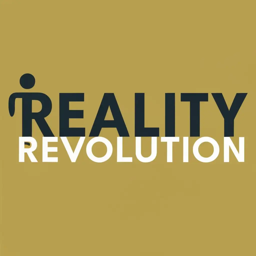 logo,  Stickfigure , with the text "RealityRevolution", typography