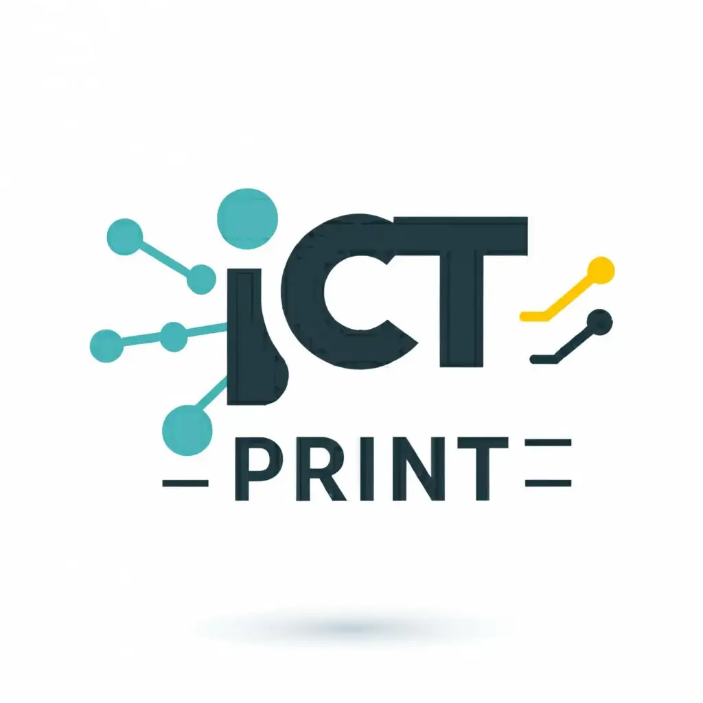 logo, ICT Print, with the text "ICT Print", typography, be used in Technology industry