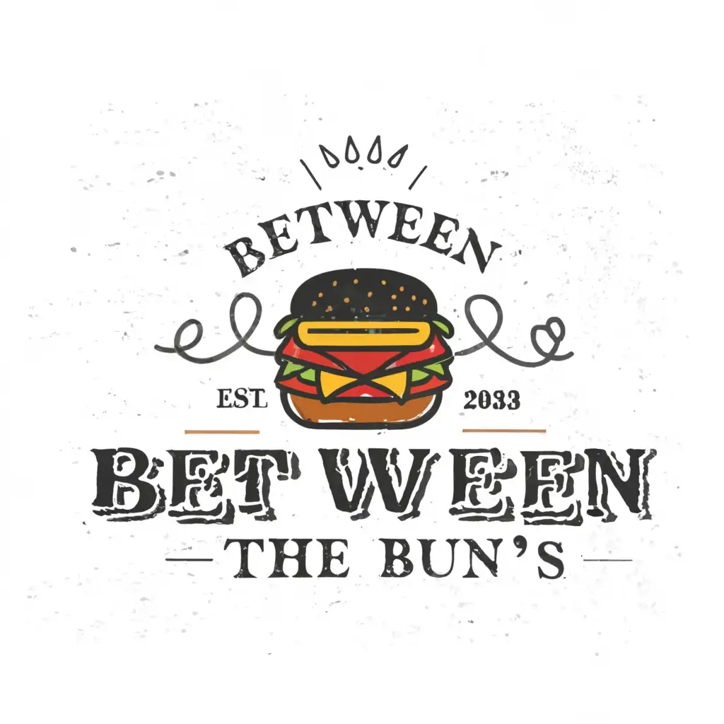 a logo design,with the text "Between The Bun's", main symbol:Burger, sandwich,Moderate,be used in Restaurant industry,clear background
