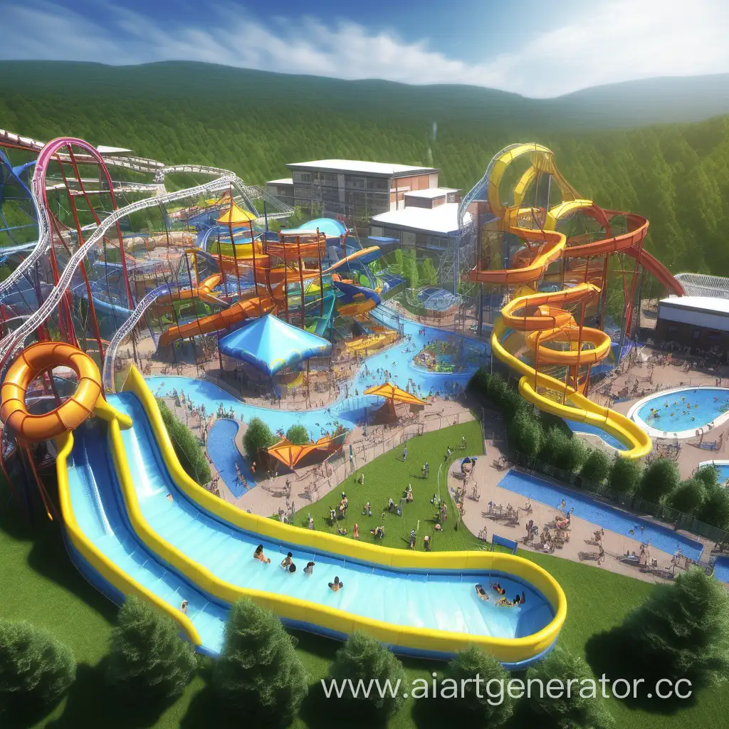 The city gorge and water park in the atmosphere