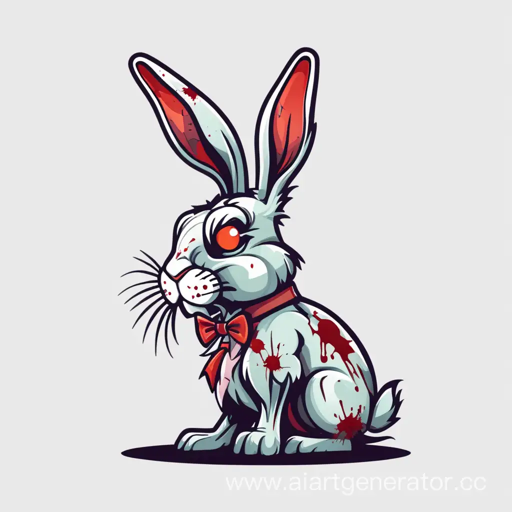 charismatic zombie rabbit side view logo

