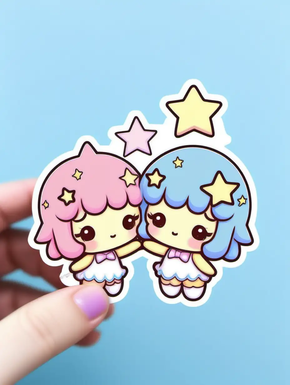 kawaii little twin stars inspired sticker 