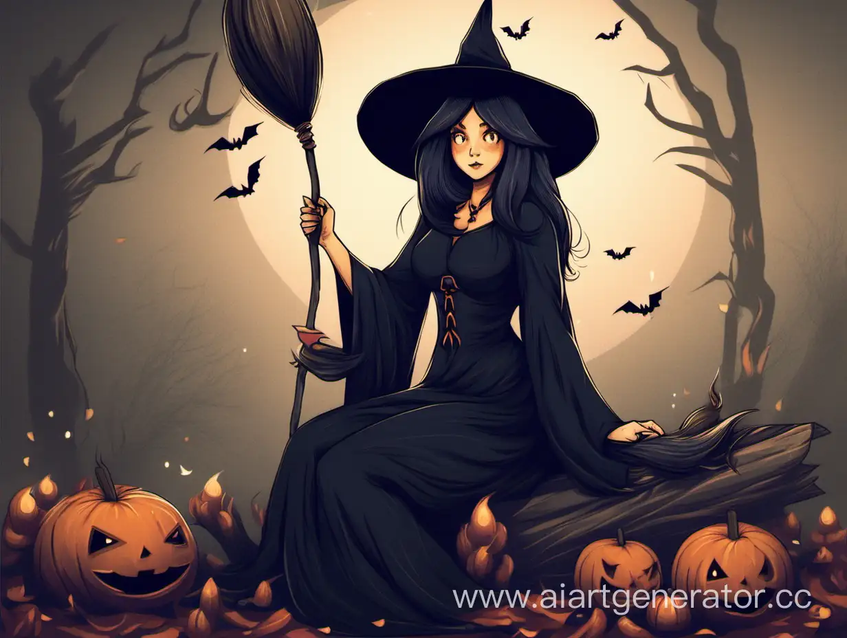 Enchanting-Witch-Crafting-Potions-in-a-Mystical-Forest