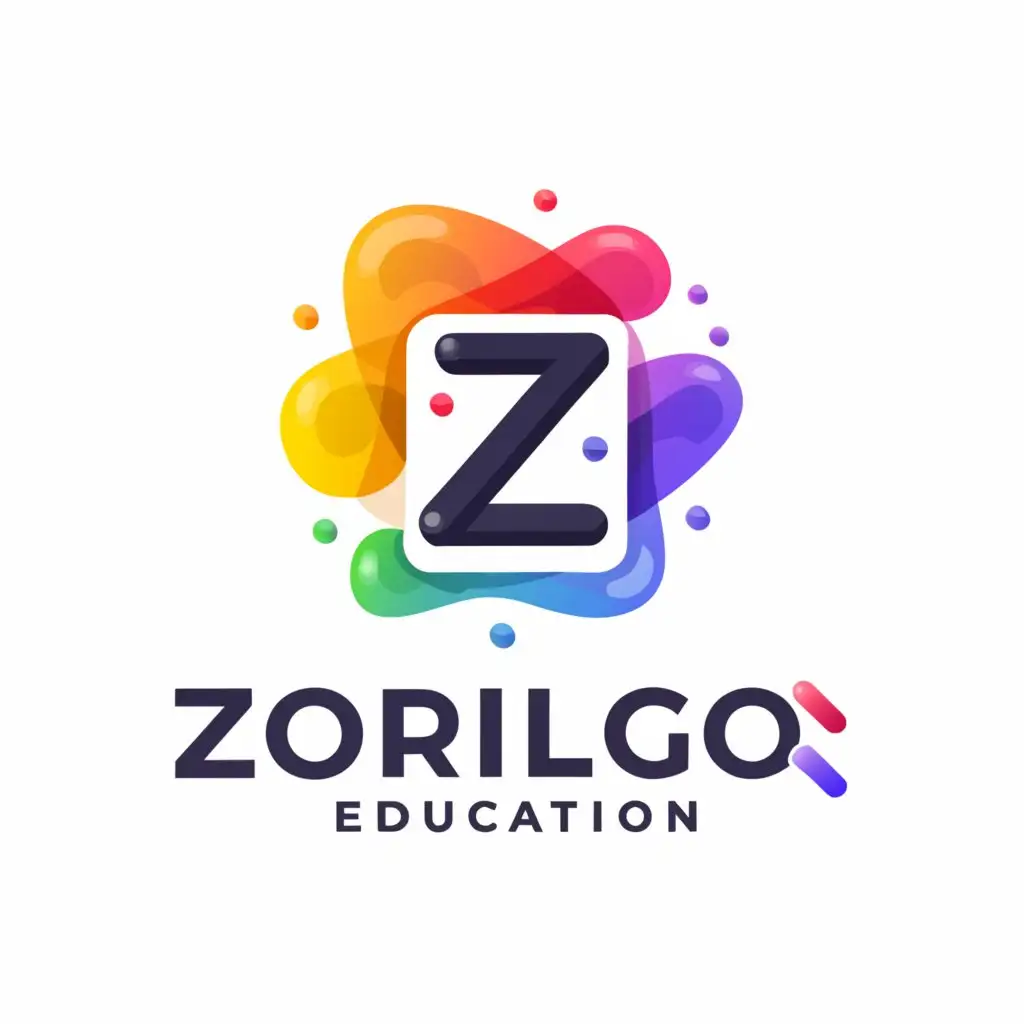 a logo design,with the text "zorilgo education", main symbol:text box with capital z, text box background color yellow red and purple,Moderate,clear background
