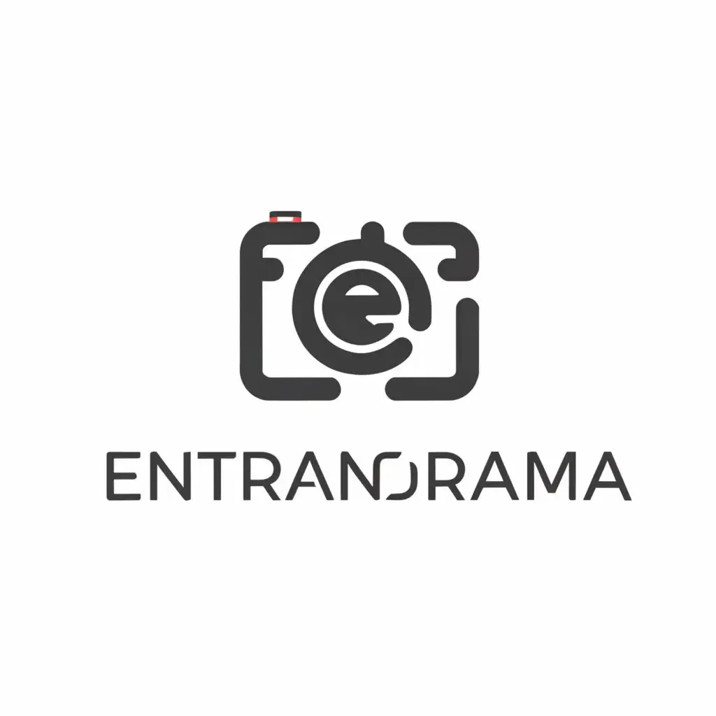a logo design,with the text "Entertainorama", main symbol:Camera,Minimalistic,be used in Entertainment industry,clear background
