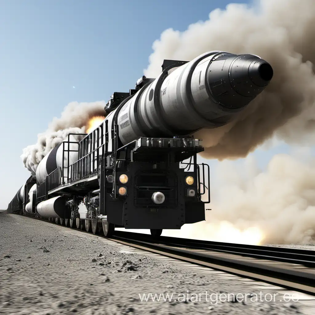 поезд с ракетными системами залпового огня