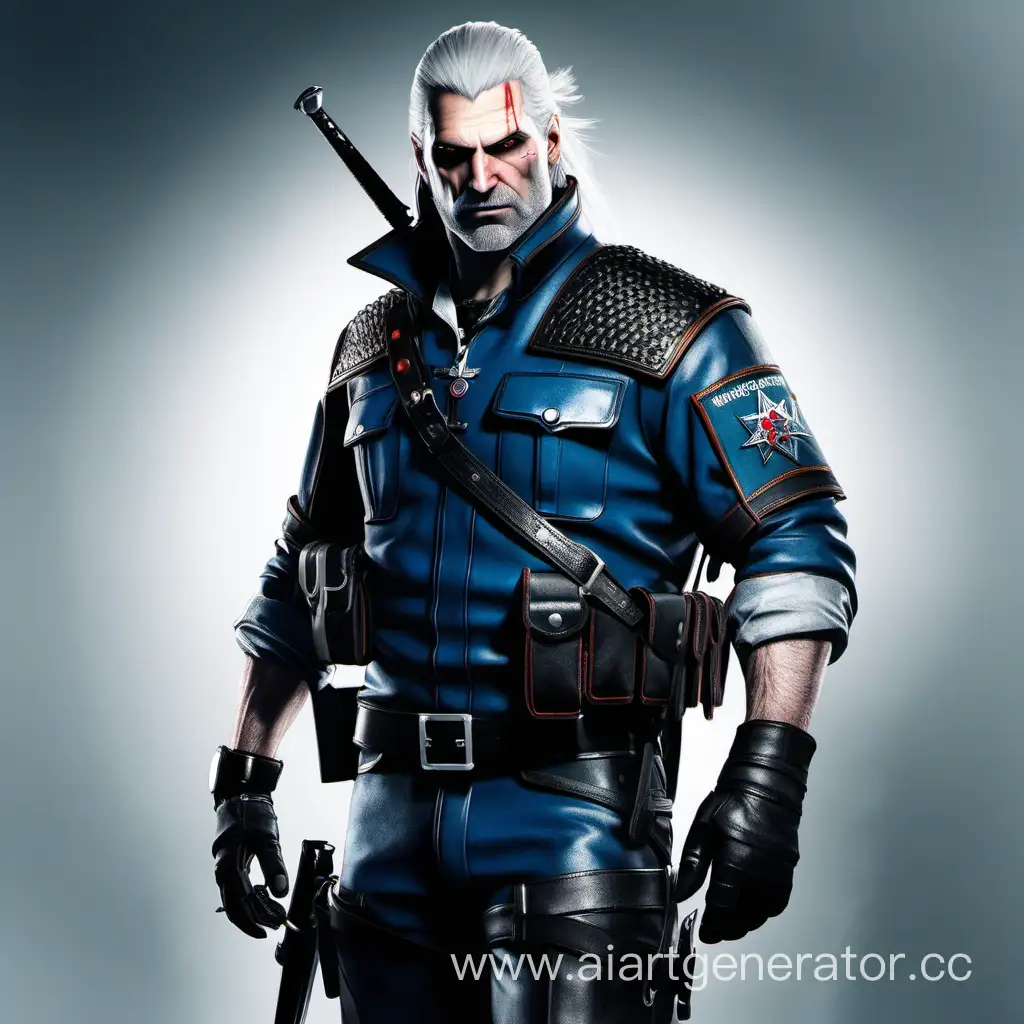 Geralt-from-The-Witcher-3-Wearing-Police-Uniform-Fan-Art