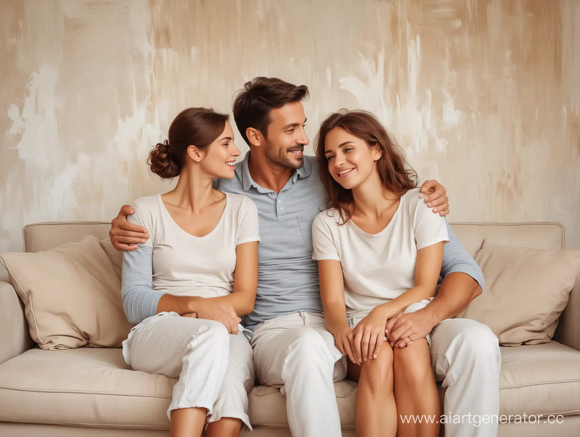 Closeknit-Family-Embracing-on-LightColored-Couch