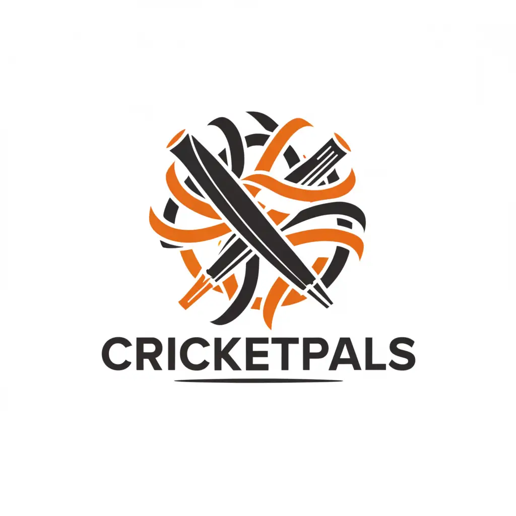 a logo design,with the text "cricketpals", main symbol:cricket bat,complex,be used in Sports Fitness industry,clear background