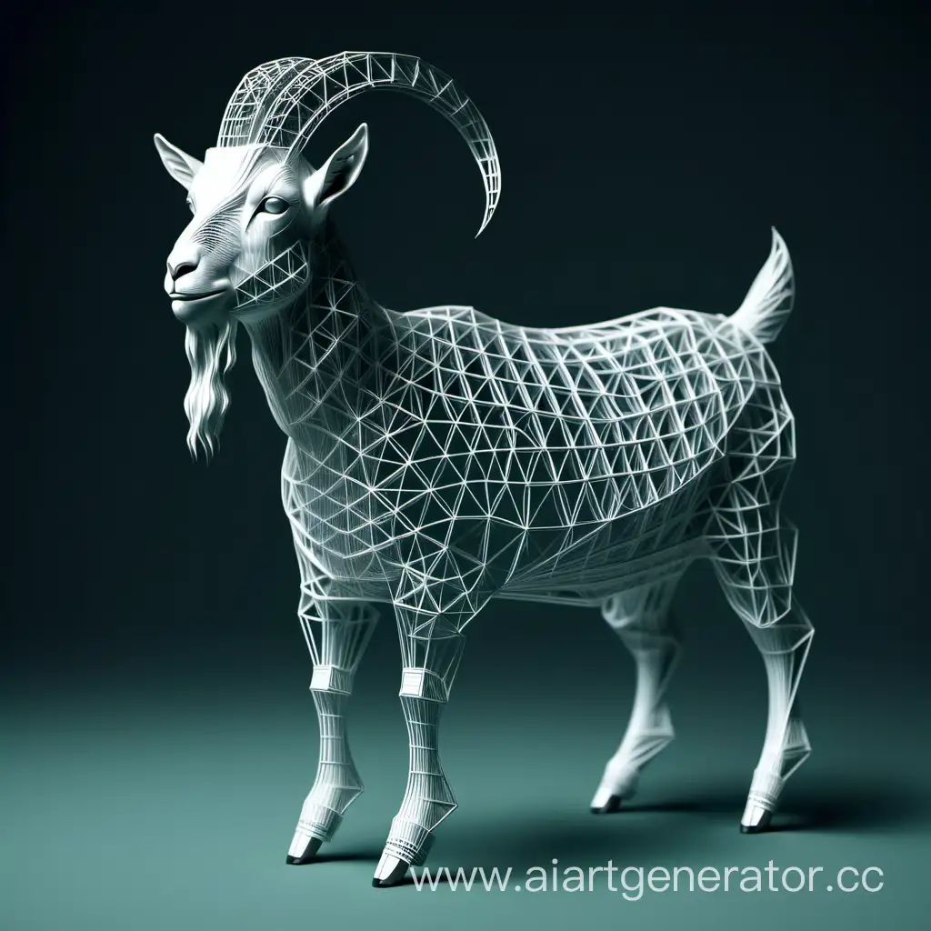 Wireframe-Style-Goat-Illustration