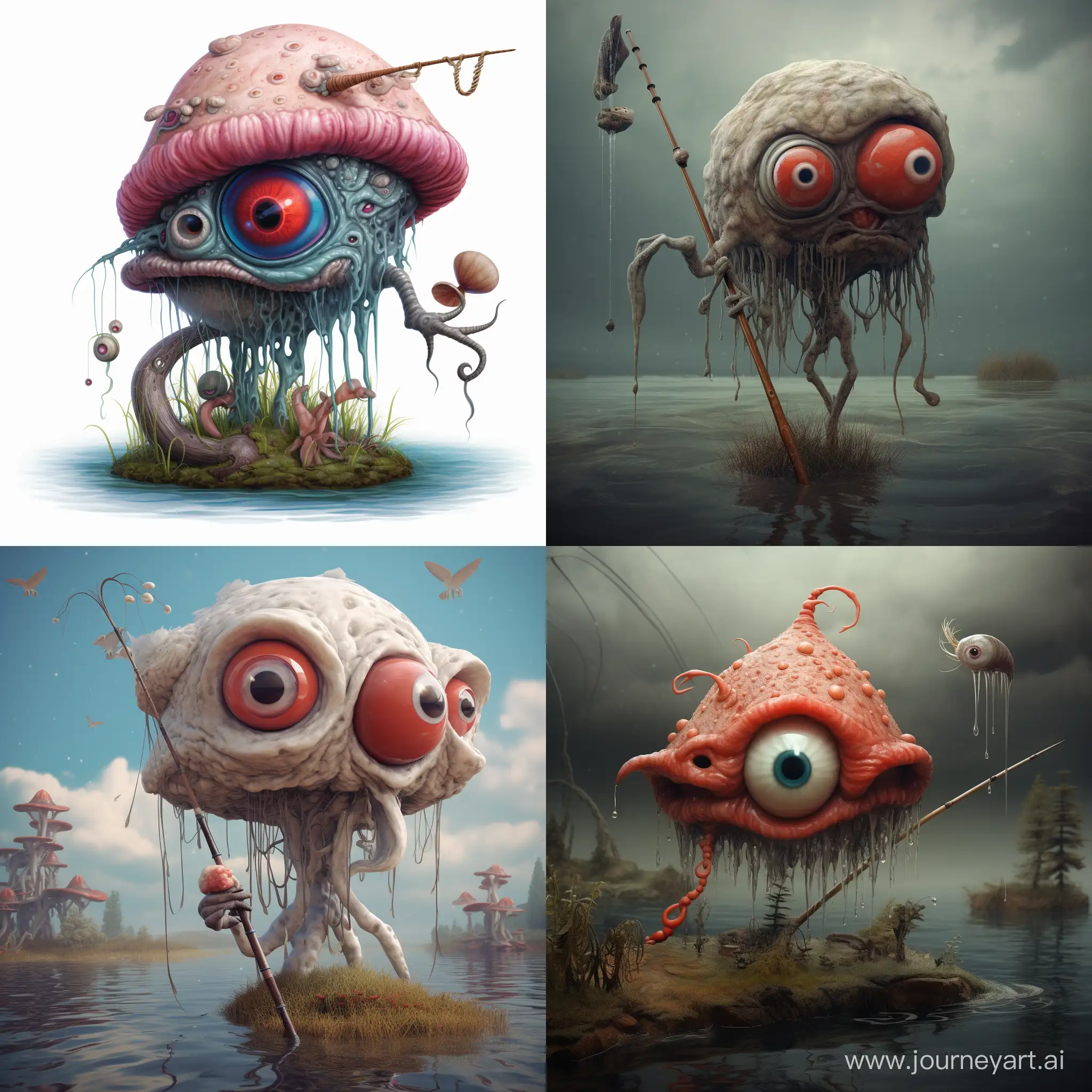Enchanting-Mushroom-with-Eyes-and-Fishing-Rod